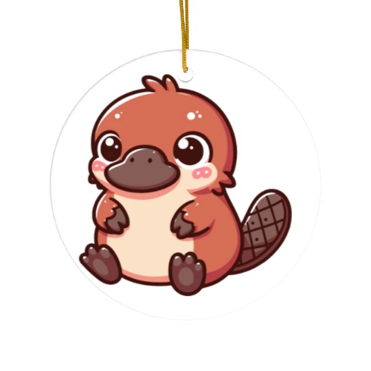 Playful Platypus Cartoon Ceramic Ornaments