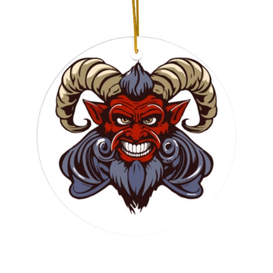 krampus devil head Ceramic Ornaments