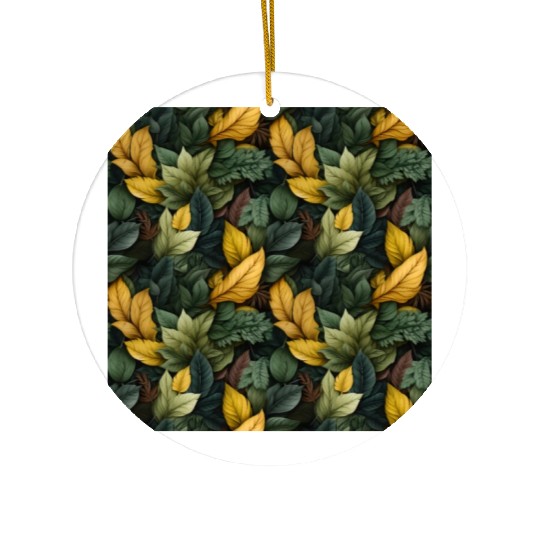 Fall Leaves Pattern Ceramic Ornaments