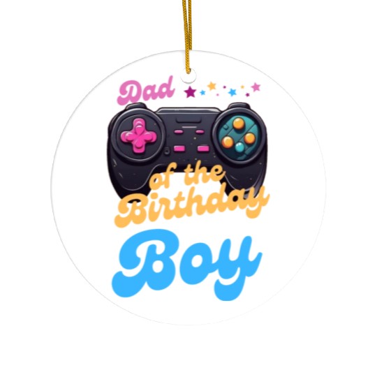 Dad of the Birthday Boy Ceramic Ornaments