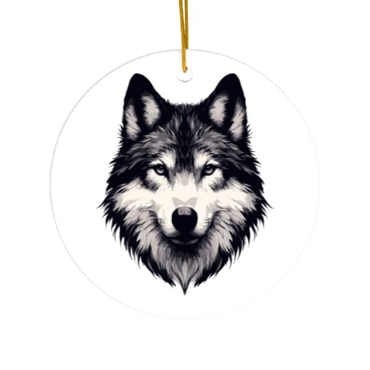 Mystic Alpha Wolf Ceramic Ornaments