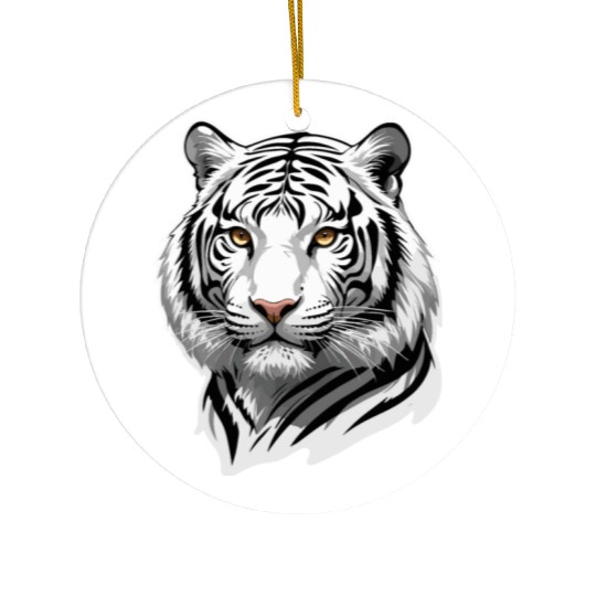 Siberian Stare - Monochrome Tiger Essence Ceramic Ornaments