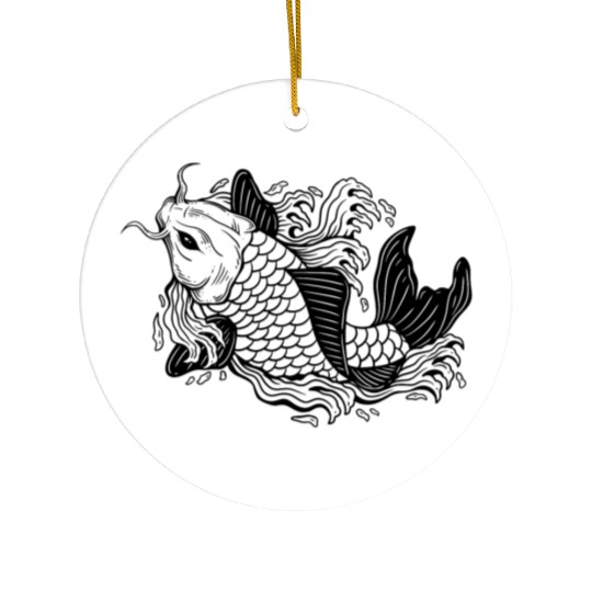 Angry Japanese Fish Ceramic Ornaments