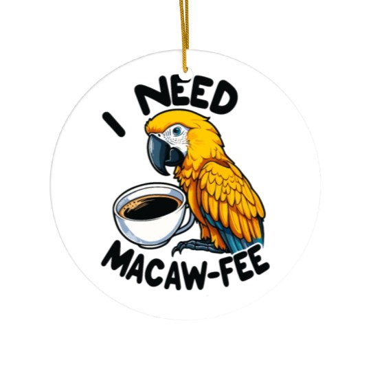 Gold Macaw Macaw-Fee Coffee Lover Ceramic Ornaments