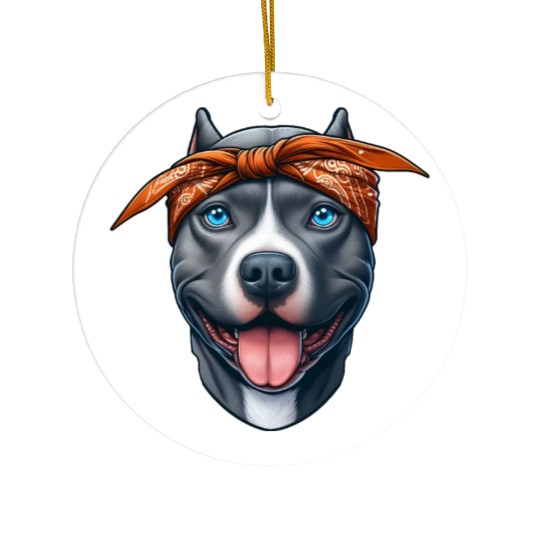 Pitbull The Gangster Ceramic Ornaments