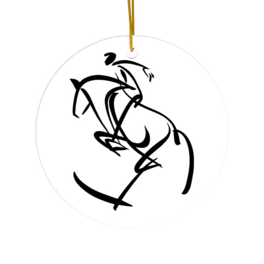 A Barrel Racing Ceramic Ornaments