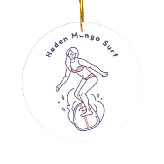 Haden Mango Surfer Girl Ceramic Ornaments