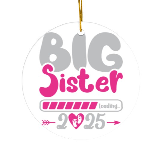 Big Sis loading - Big Sister loading - Pregnancy Ceramic Ornaments