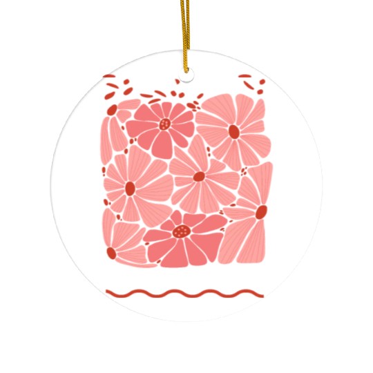 Midnight Blooms: A Floral Valetine's Embrace. Ceramic Ornaments