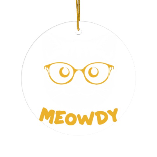 Meowdy Funny Kitty Michigan Gift Ceramic Ornaments