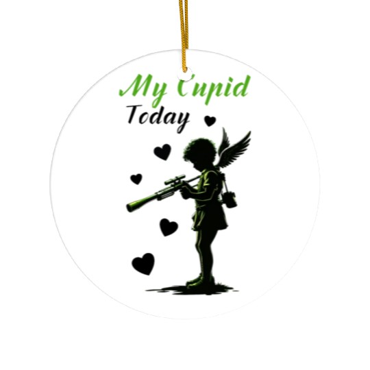 February 14, my cupid today. Ceramic Ornaments