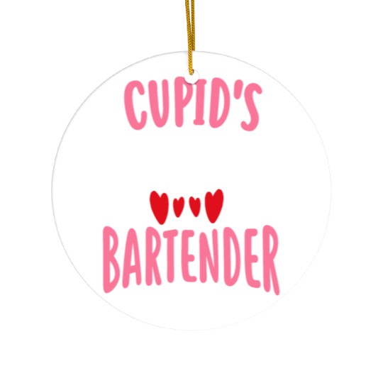 Cupid's Favorite Bartender Valentines Day Matching Ceramic Ornaments