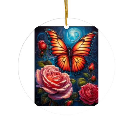 Emerald Monarch: A Delicate Embrace of Nature Ceramic Ornaments