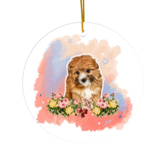 yorkie poo Ceramic Ornaments