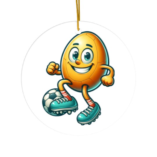 Easter egg football design, footballer Easter Ceramic Ornaments