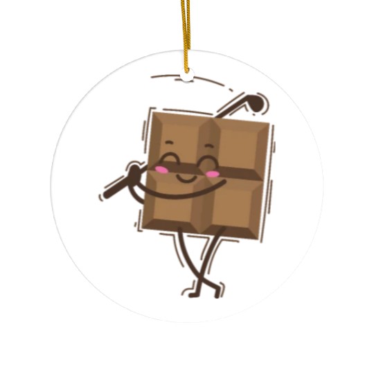 Chocolate Bar plays Golf Candy Ceramic Ornaments