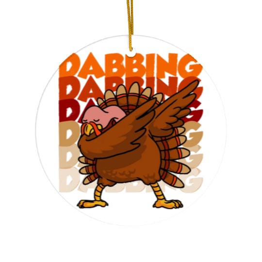 Dabbing Turkey Ceramic Ornaments Thanksgiving