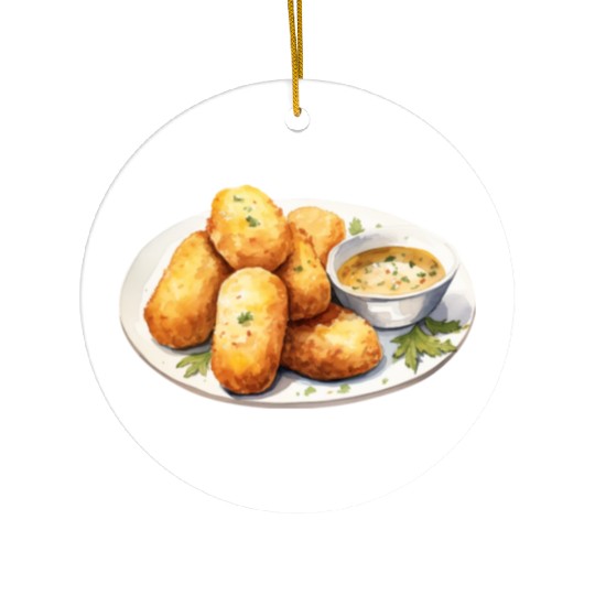 French Crispy Potato Croquettes Ceramic Ornaments