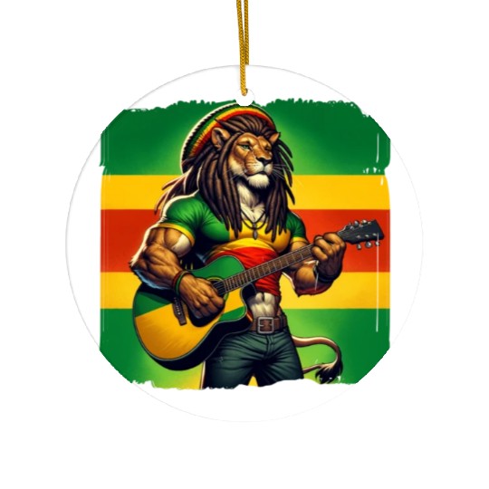 Jamaica lion reggae music Ceramic Ornaments