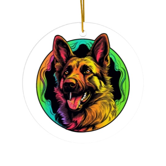 German Shepherd Funny Dog Halloween Costume Trick Ceramic Ornaments