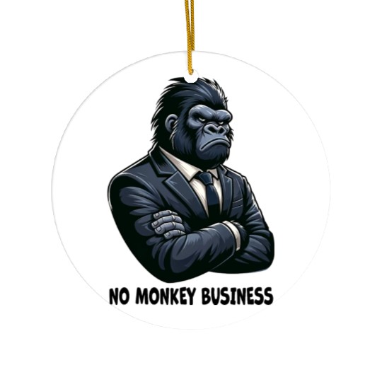 No monkey Business - Gorilla Ceramic Ornaments