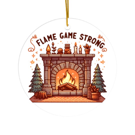 Fireplace: Flame Game Strong Ceramic Ornaments
