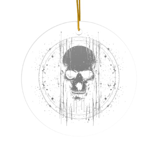 Skull Circle Dark 3 Ceramic Ornaments