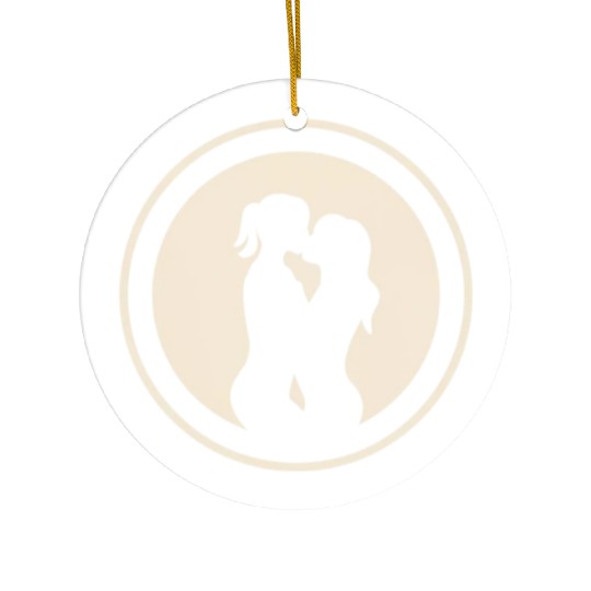 Silhouette of Lesbian Couple Ceramic Ornaments