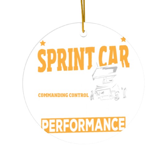 Winged Sprint Car Racing Commanding Control Ceramic Ornaments