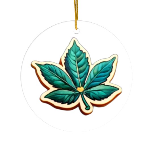 Marijuana Leaf Ceramic Ornaments