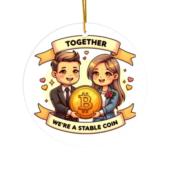 Together We're a Stable Coin Bitcoin Ceramic Ornaments
