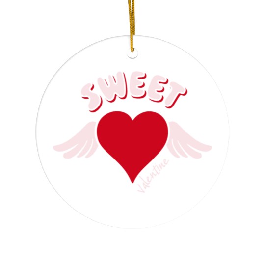 Sweet Valentine Valentine's Day Heart Cupid Wings Ceramic Ornaments