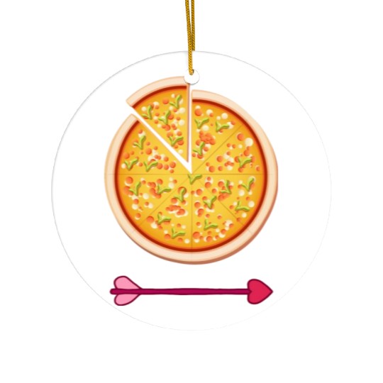 PIZZA is my valentine - Arrow Pointing Left Ceramic Ornaments
