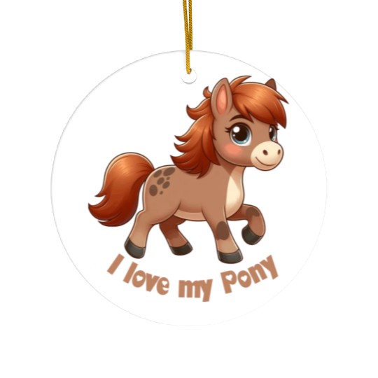 I Love my pony comic Ceramic Ornaments