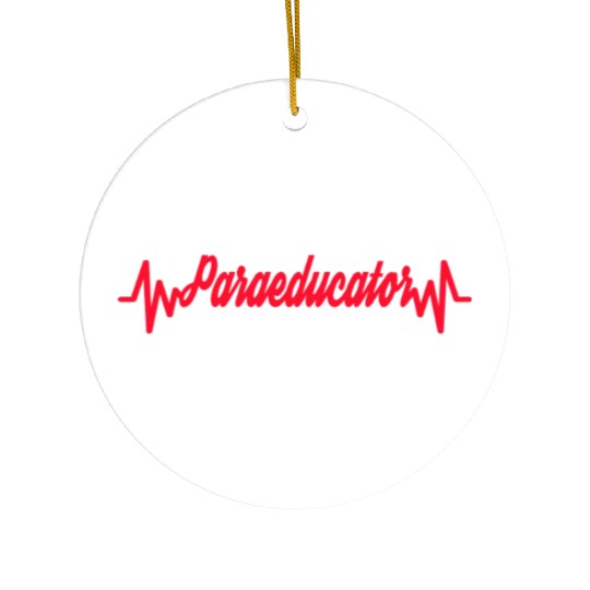 Mummy's work Heartbeat Mom Teacher Paraeducator Ceramic Ornaments