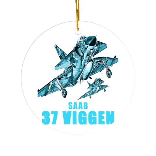 Saab 37 Viggen Swedish Multi Combat Aircraft Ceramic Ornaments