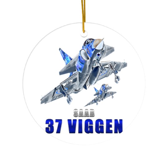 Saab 37 Viggen Swedish Multi Combat Aircraft Ceramic Ornaments