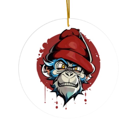 Angry Monkey Design Ceramic Ornaments