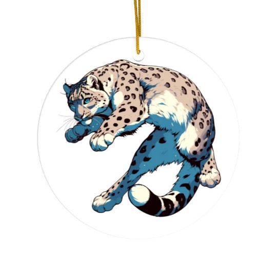 Snow Leopard Leopard White Leopard Ceramic Ornaments