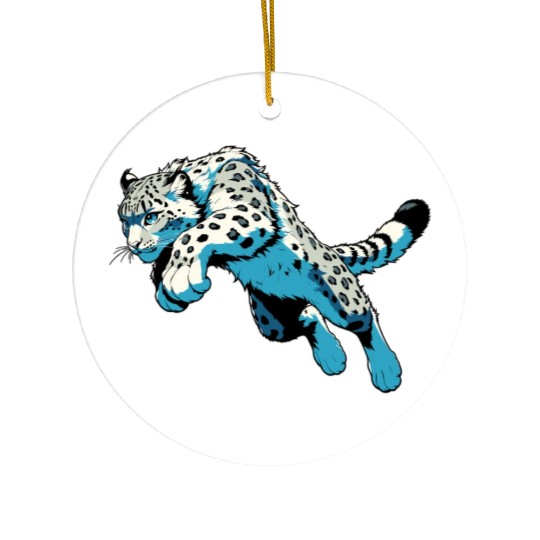 Snow Leopard Leopard White Leopard Ceramic Ornaments
