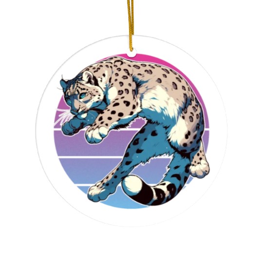 Snow Leopard Leopard White Leopard Ceramic Ornaments