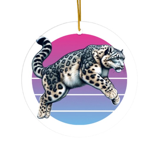Snow Leopard Leopard White Leopard Ceramic Ornaments