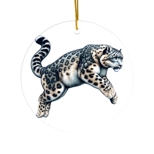 Snow Leopard Leopard White Leopard Ceramic Ornaments
