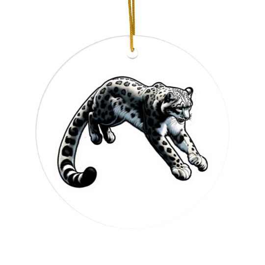 Snow Leopard Leopard White Leopard Ceramic Ornaments