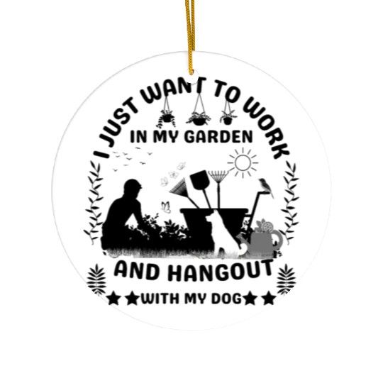 Garden Bliss: Uniting Dog Lovers and Green Thumbs! Ceramic Ornaments
