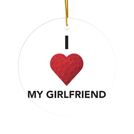 I heart my girlfriend 1 Ceramic Ornaments