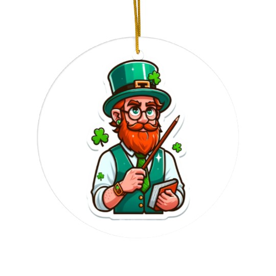 Irish bearded teacher, funny st patricks day Ceramic Ornaments