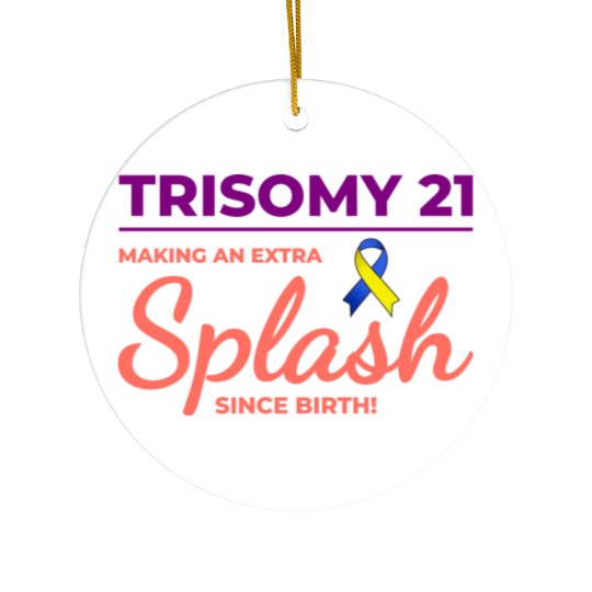Down Syndrome Awareness Trisomy 21 Splash Ceramic Ornaments