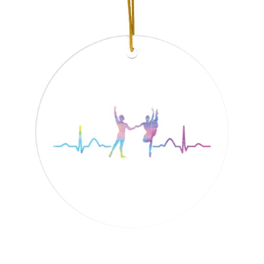 Ballet Dancer Heartbeat EKG Ballerina Ceramic Ornaments