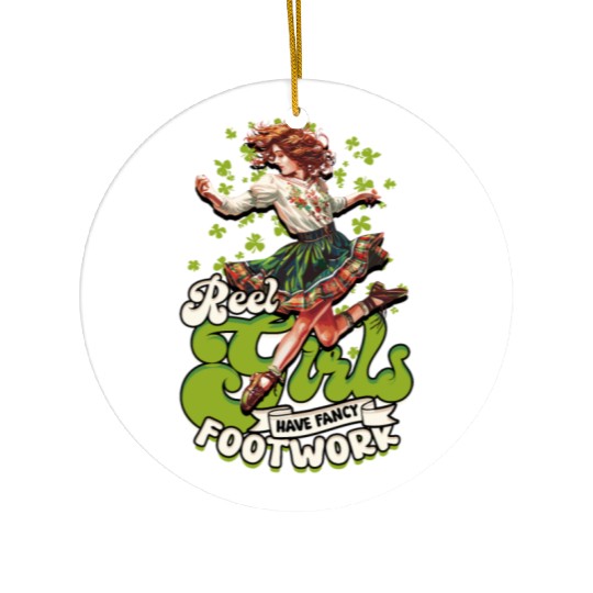 Irish Dance Reel Girls Have Fancy Footwork Ceramic Ornaments